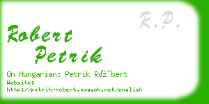 robert petrik business card